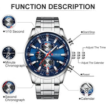 Load image into Gallery viewer, New Watches for Men Top Luxury Brand CURREN Quartz Men’s Watch Sport Waterproof Wrist Watches Chronograph Date Relogio Masculino