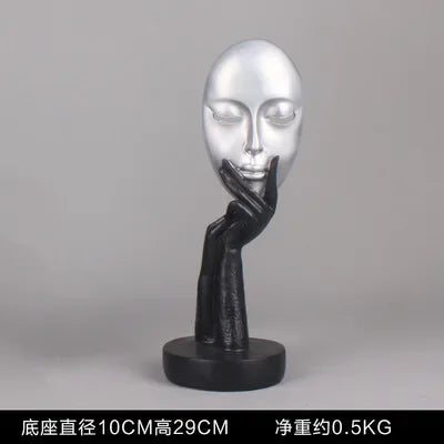 Home Decoration Accessories Modern Office Livingroom Desk Ornament Decor Art Sculpture Resin Mask Handicrafts Polyresin Statue