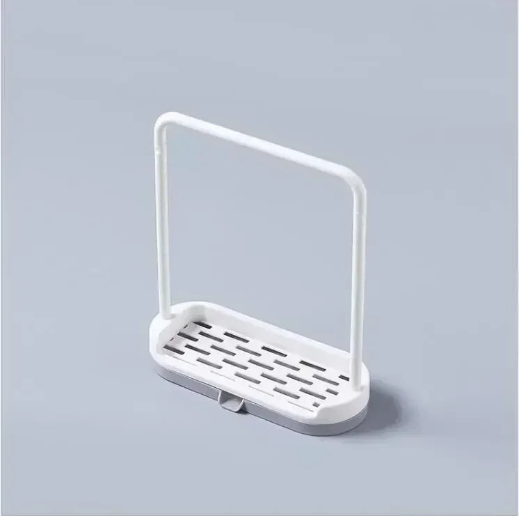 Kitchen Solid Color Simple Storage Rack Towel Sponge Drain Racks Rag Dishcloth Hanging Rack Soap Holder Sink Desktop Organizer
