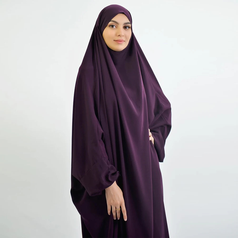 Eid Hooded Muslim Women Hijab Dress Prayer Garment Full Cover Ramadan Gown Islamic Clothes Niqab