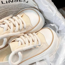 Load image into Gallery viewer, Woman Footwear Round Toe High On Platform Pink Shoes For Women Canvas Black Cute Summer 2025 Daily Routine Spring Ladies Shoes