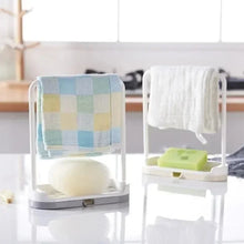 Load image into Gallery viewer, Kitchen Solid Color Simple Storage Rack Towel Sponge Drain Racks Rag Dishcloth Hanging Rack Soap Holder Sink Desktop Organizer