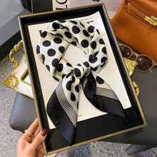 Load image into Gallery viewer, 2025 NEW Hijab Head Girl Luxury Silk Square Plaid Scarf Women Satin Neck Hair Tie Band Soft Work Neckerchife