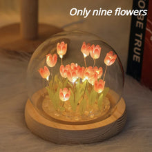 Load image into Gallery viewer, Birthday Gifts Mom Assembled Tulip Light Handmade Artificial Flower Table Lamp Bedroom Desk Decoration for Daughter Girlfriend