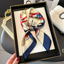 Load image into Gallery viewer, 2025 NEW Hijab Head Girl Luxury Silk Square Plaid Scarf Women Satin Neck Hair Tie Band Soft Work Neckerchife