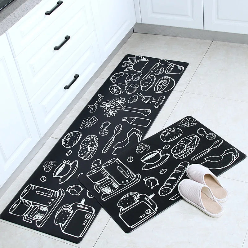 Kitchen Carpet Door Mat Waterproof and Oil-proof PVC Carpet Non-slip Floor Mat Carpets for Living Room