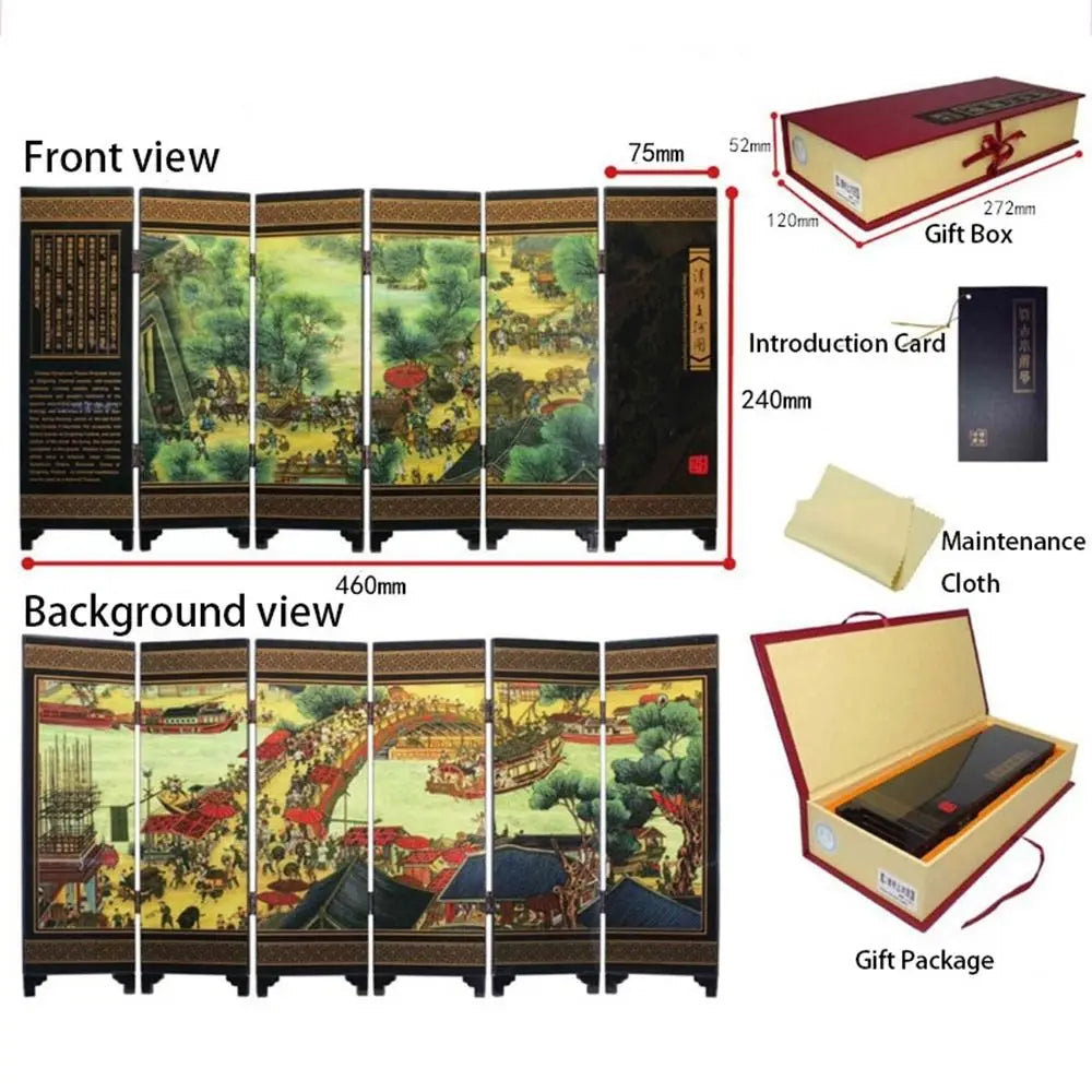 Abroad Gifts Home Decor Tradition Feature Business Gifts Screen Ornaments Antique Lacquerware Room Dividers Chinese Mural