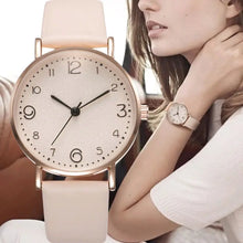 Load image into Gallery viewer, Women Watches Ladies Casual Arabic Numbers Leather Analog Quartz Watch