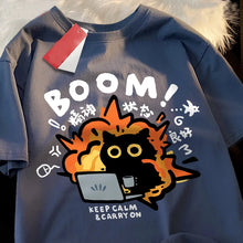 Load image into Gallery viewer, T shirts Good Mental State Pure Cotton Short Sleeved t-shirt For Men Women Summer Tee Clothes Loose Casual Cartoon Oversized Top