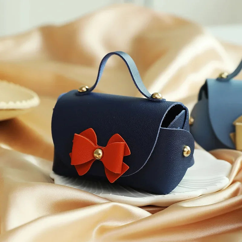 Wedding Gifts For Guests Mini Handbag Gift Bags Packaging Baby Shower Bags Cosmetic Lipstick Perfume Packaging Leather Bag
