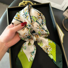 Load image into Gallery viewer, 2025 NEW Hijab Head Girl Luxury Silk Square Plaid Scarf Women Satin Neck Hair Tie Band Soft Work Neckerchife