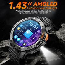 Load image into Gallery viewer, For Android ios New AMOLED Smart Watch Men with Flashlight Sports Waterproof Fitness Tracker Bluetooth Call Smartwatch Man+Box