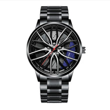 Load image into Gallery viewer, Car Watches For Men,Waterproof Stainless Steel Quartz Wrist Watch Sports Men’s Watches With Car Wheel Rim Hub Design