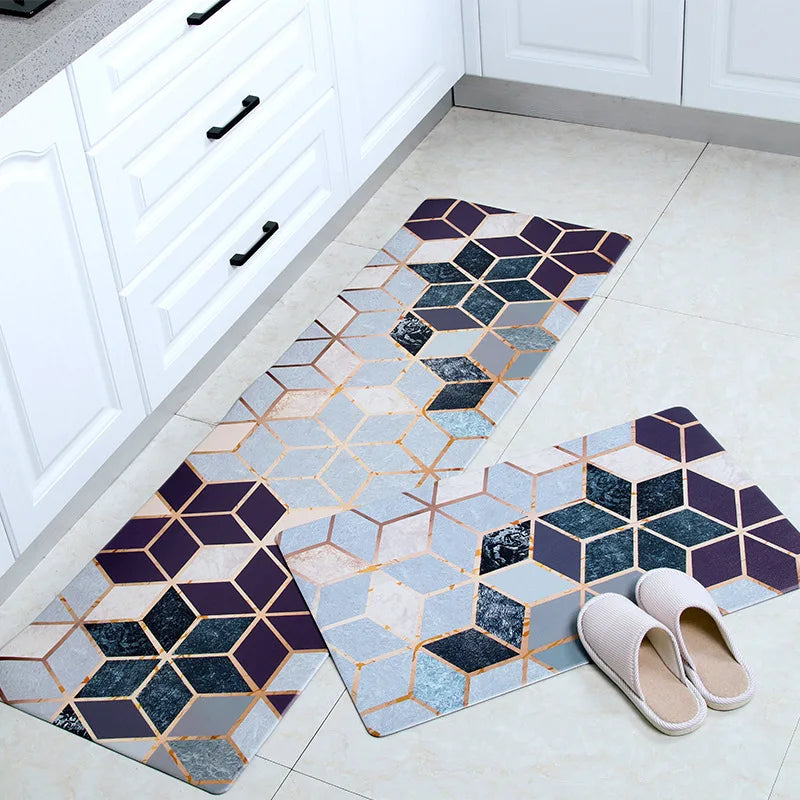 Kitchen Carpet Door Mat Waterproof and Oil-proof PVC Carpet Non-slip Floor Mat Carpets for Living Room