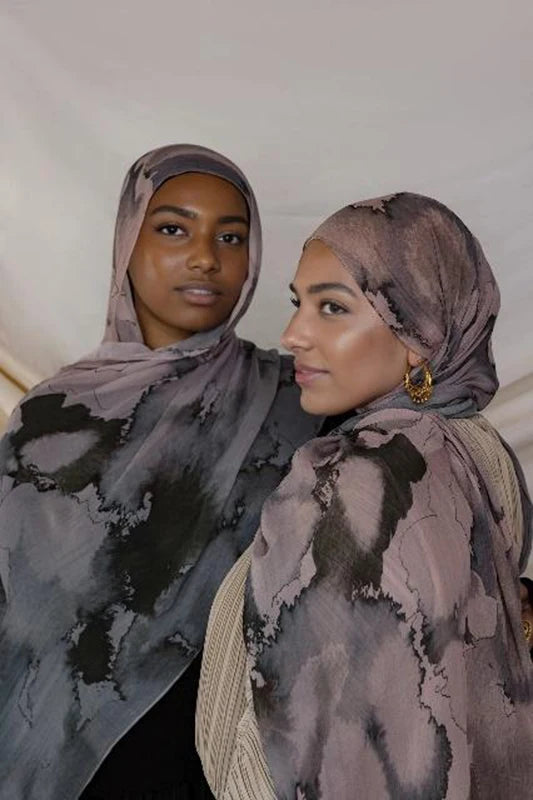 1Pcs Fashion Watercolor Print Hijab Islam Ramadan Women Bohemian Soft Muslim Hijabs Foulard Femme Shawl Wrap Scarf Headscarf