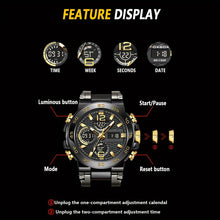 Load image into Gallery viewer, New Watches For Men Waterproof Clock Alarm Reloj Hombre LCD Dual Display Wristwatch Quartz Sports Mens Watch