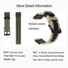Load image into Gallery viewer, Creative design of fashionable watches for young people, quartz watches without hands, comfortable and beautiful canvas straps