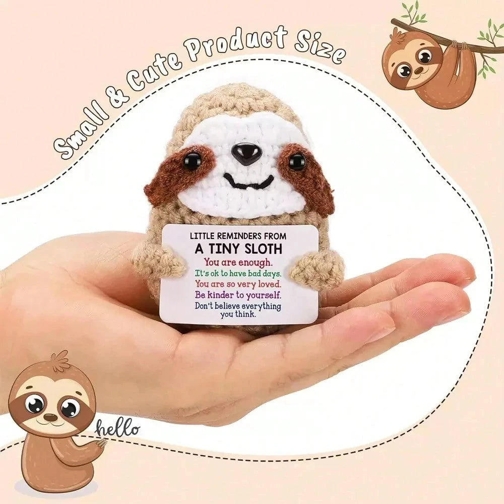 Inspirational Birthday Gifts for Women, Small Reminders of Emotional Support and Positivity, Shark, Penguin, Duck, Fun and Cute Knitted Sloth, Suitable for Her, Him, College Friends, Colleagues, Christmas Stocking Stuffers