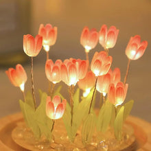 Load image into Gallery viewer, Birthday Gifts Mom Assembled Tulip Light Handmade Artificial Flower Table Lamp Bedroom Desk Decoration for Daughter Girlfriend