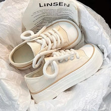 Load image into Gallery viewer, Woman Footwear Round Toe High On Platform Pink Shoes For Women Canvas Black Cute Summer 2025 Daily Routine Spring Ladies Shoes