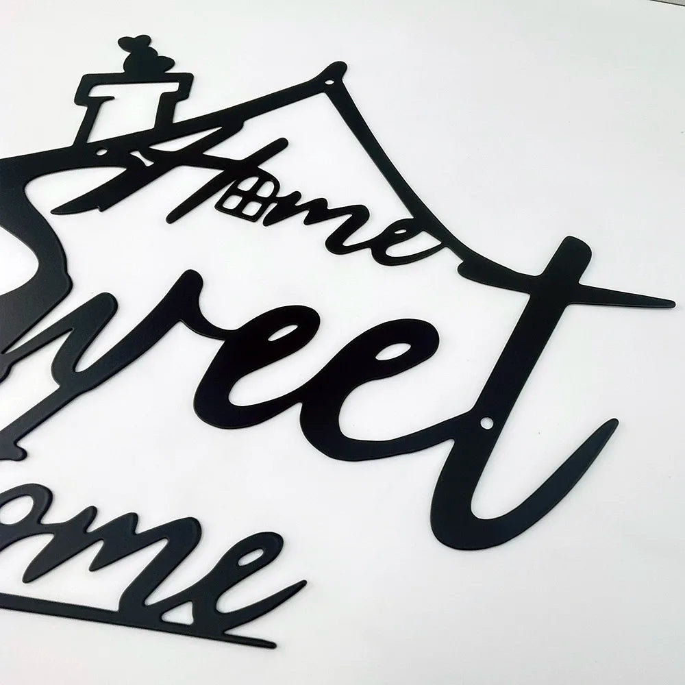 Home Sweet Home Metal Wall Decor Sign Aesthetic Bedroom Room Door Decoration Modern Hangings Plate Decorative Items