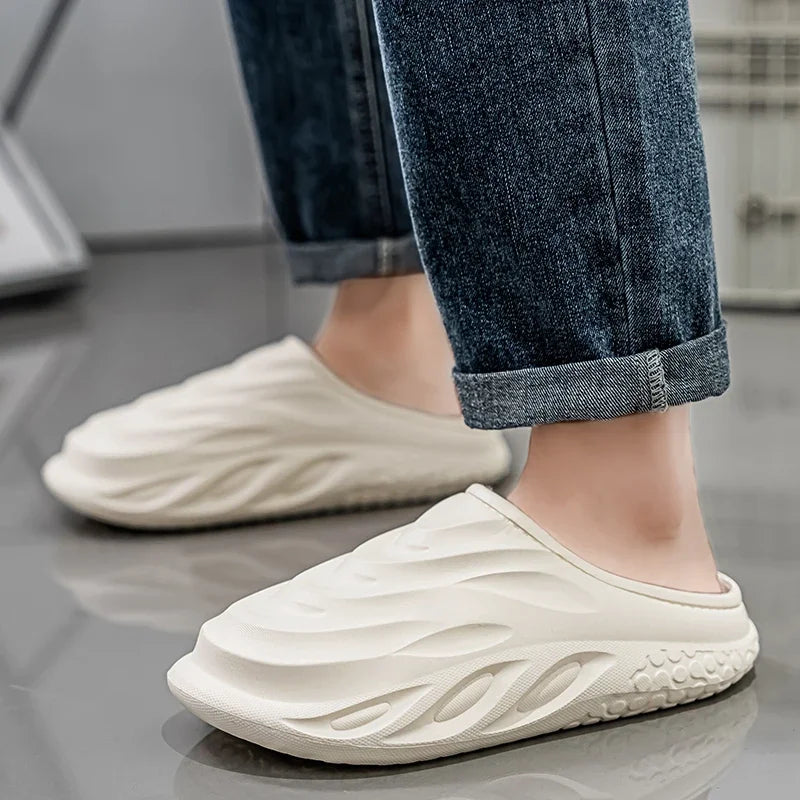 Slippers for Men Add Velvet Heel Covering Non-Slip Wear-resistant Waterproof Couple Women Home Shoes Shoes for Men Warm New