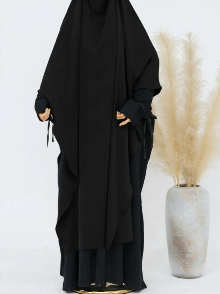 Eid Muslim Women Khimar Hijab Islamic Dubai Solid Color Scarves Turban Arab Ladies Praying Headdress Ramadan Long Headscarf 2025