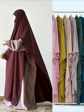 Load image into Gallery viewer, Eid Muslim Women Khimar Hijab Islamic Dubai Solid Color Scarves Turban Arab Ladies Praying Headdress Ramadan Long Headscarf 2025