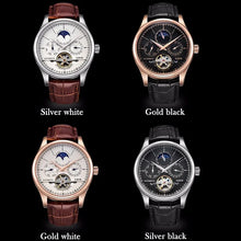 Load image into Gallery viewer, LIGE Men Watches Automatic Mechanical Watch Tourbillon Clock Genuine Leather Waterproof Watch Men Military Wristwatch Man