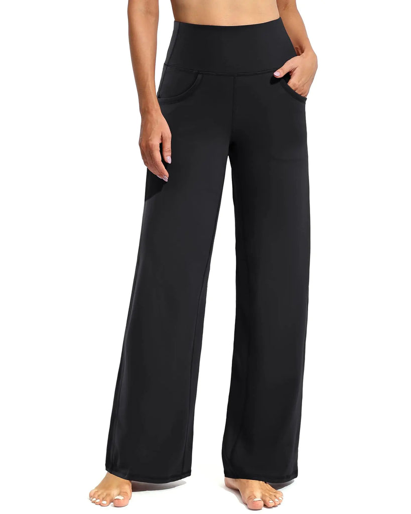 Promover Wide Leg Pants Woman Yoga Pants with Pockets Loose Stretch Casual Lounge Sweatpants Women Fashion