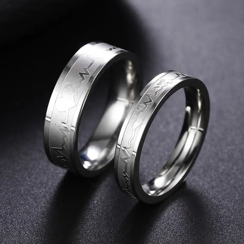 Titanium Steel ECG Ring for Men and Women Fashion
