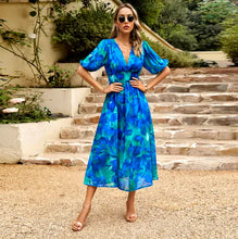 Load image into Gallery viewer, New V-neck Printed Short-sleeved Long Dress Summer Fashion Slim Seaside Vacation Beach Dresses For Women Clothing